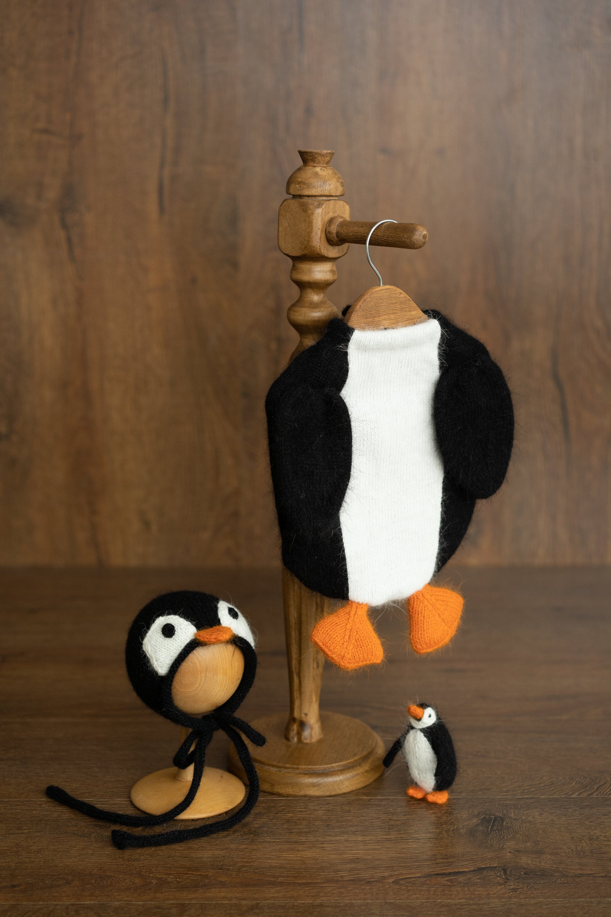 Newborn Penguin Cocoon Photo Props, Penguin Newborn Photography props, Newborn Penguin Potato Pouch with Bonnet, Newborn Coming Home Outfit