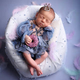 Pearl Bead Tulle Fabric for Newborn Photography Props, Newborn Wrap Pearl Beading Tulle Lace Fabric, Newborn Posing Fabric,Newborn Lace Wrap