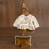 Newborn Girl Outfit with Photo Pillow, Newborn Girl Coming Home Outfit, Newborn Photography props, Newborn Posing pillow,Newborn Girl Romper