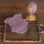 Newborn Knitted Girl Romper, Newborn Girl Bonnet, Newborn Romper Girl, Newborn Girl Outfit,Newborn Photography Props,Newborn Photo Props Set