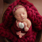 Burgundy Newborn Photography Props, Newborn Merino Wool Blanket,Newborn Posing Pillow,Newborn Teddy Bear Toy,Velvet Newborn Pillow,Baby Bear