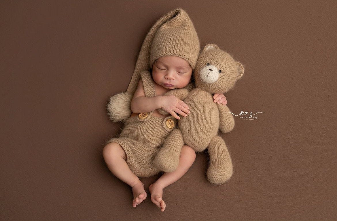 Newborn Knitted Outfit, Unisex Baby Clothing Knitted, Newborn Photography props, Newborn boy coming home outfit, Newborn Knit Overall Boy