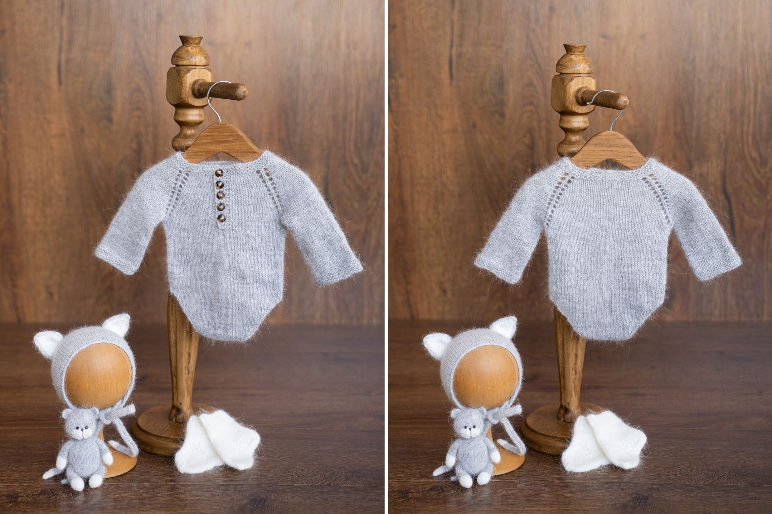 Newborn Animal Hat with Toy, Newborn Knitted Outfit, Newborn Animal Outfit, Newborn Photography Props, Newborn Giraffe Outfit, Newborn Panda