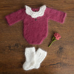 Baby Knitted Collar for Girl, Baby Girl Crochet Collars, Newborn Girl Outfit, Newborn Photography Props, Newborn Collar Accesories