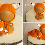 Newborn Animal Hat with Toy, Newborn Knitted Outfit, Newborn Animal Outfit, Newborn Photography Props, Newborn Giraffe Outfit, Newborn Panda