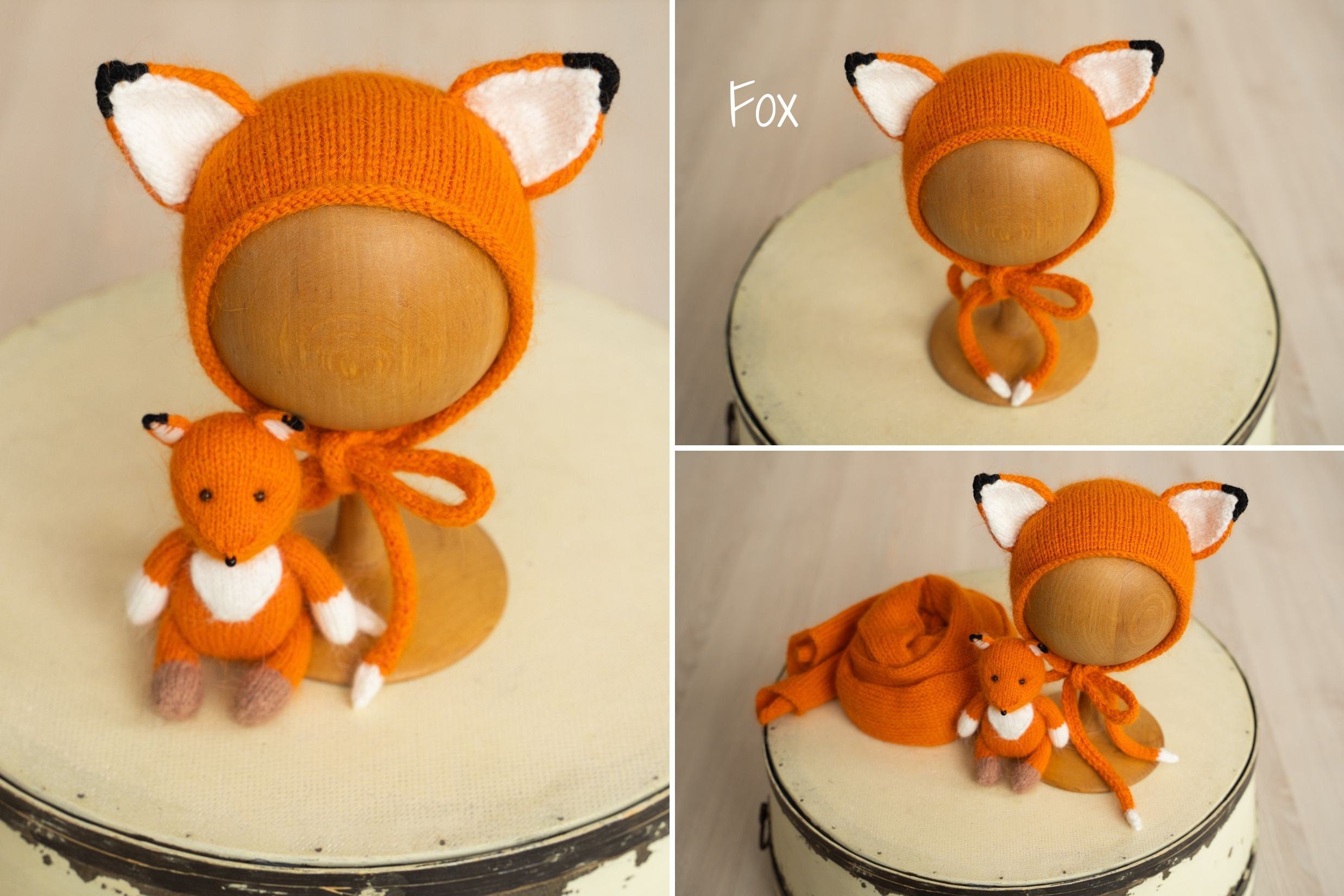 Newborn Animal Hat with Toy, Newborn Knitted Outfit, Newborn Animal Outfit, Newborn Photography Props, Newborn Giraffe Outfit, Newborn Panda