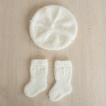 Newborn Beret Hat with Beads, Newborn French Hat, Newborn Knitted Outfit, Newborn Baby Beret Hat, Newborn Outfit Girl, Baby Clothing Knitted