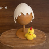 Newborn Egg Costume: Felted Wool Outfit with Hat and Shell Button for Easter Photography Props