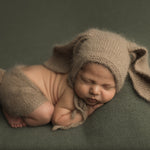 Angora Wool Knitted Baby Rabbit Hat – Newborn Bunny Outfit Prop