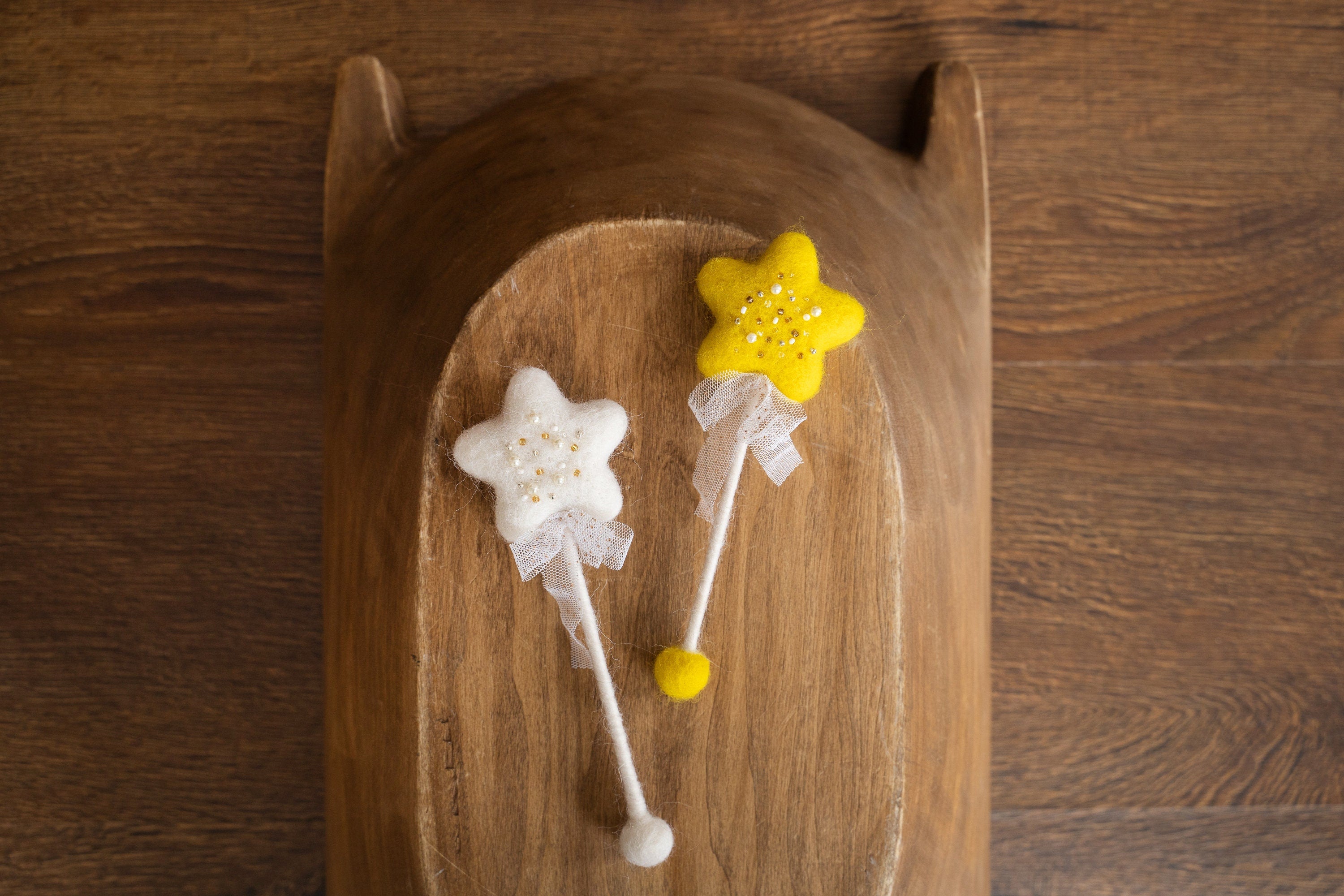 Felted Wool Baby Magic Wand, Newborn Fairy Wand, Newborn Felted Wool Props, Felt Star Magic Wand for Newborn Photography Props, Wizard Wand