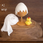 Newborn Egg Costume: Felted Wool Outfit with Hat and Shell Button for Easter Photography Props