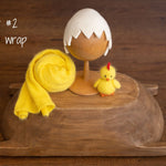 Newborn Egg Costume: Felted Wool Outfit with Hat and Shell Button for Easter Photography Props