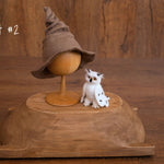 Newborn Wizard Outfit, Newborn Wizard Hat, Newborn Witch Hat, Newborn Felted Photo Prop, Newborn Photography Prop, Newborn Knitted Scarf