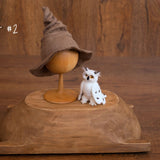 Newborn Wizard Outfit, Newborn Wizard Hat, Newborn Witch Hat, Newborn Felted Photo Prop, Newborn Photography Prop, Newborn Knitted Scarf