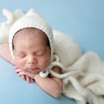 Newborn photography prop – knitted gnome hat for boys and girls