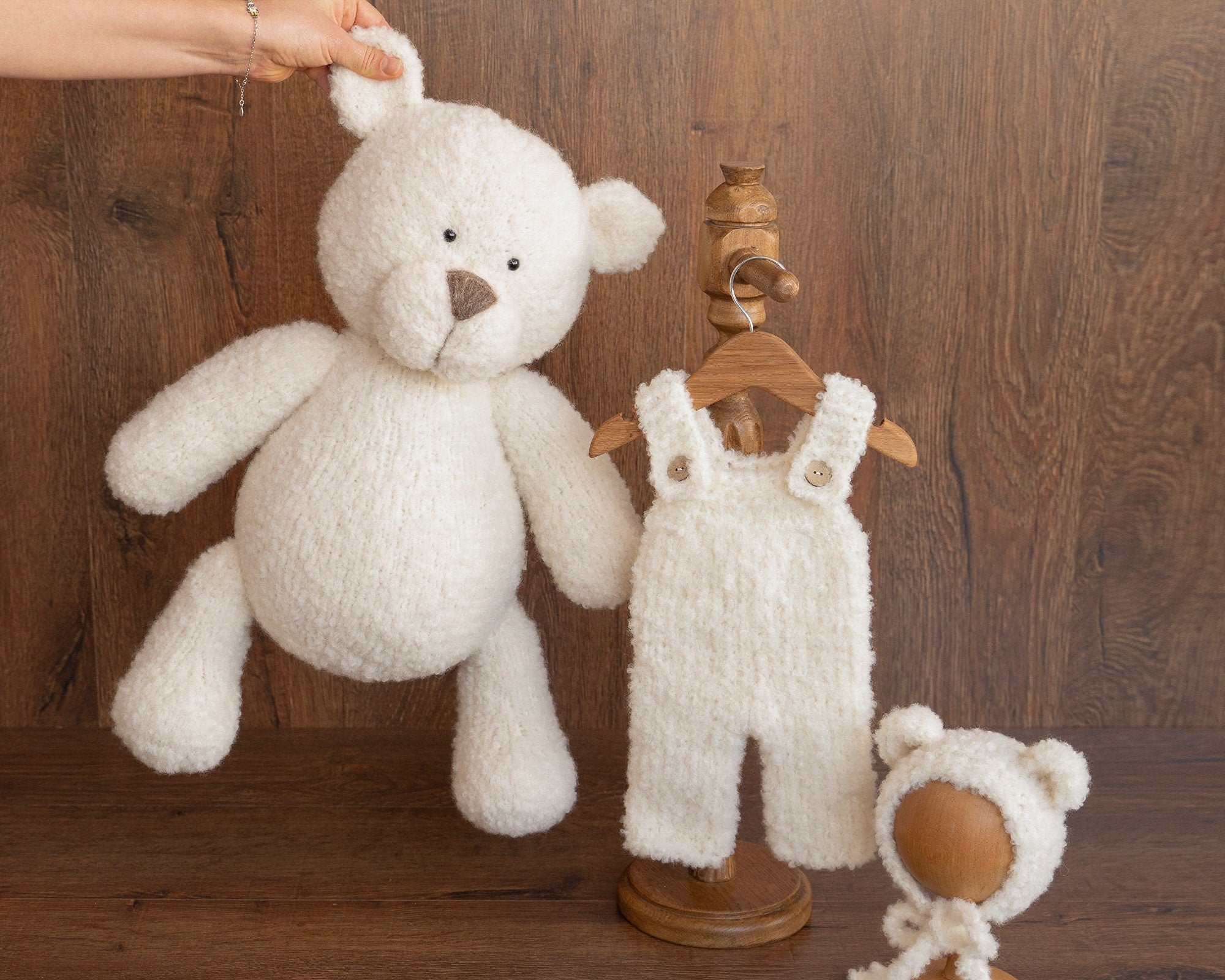 Handmade Boucle Teddy Bears for newborn photography props