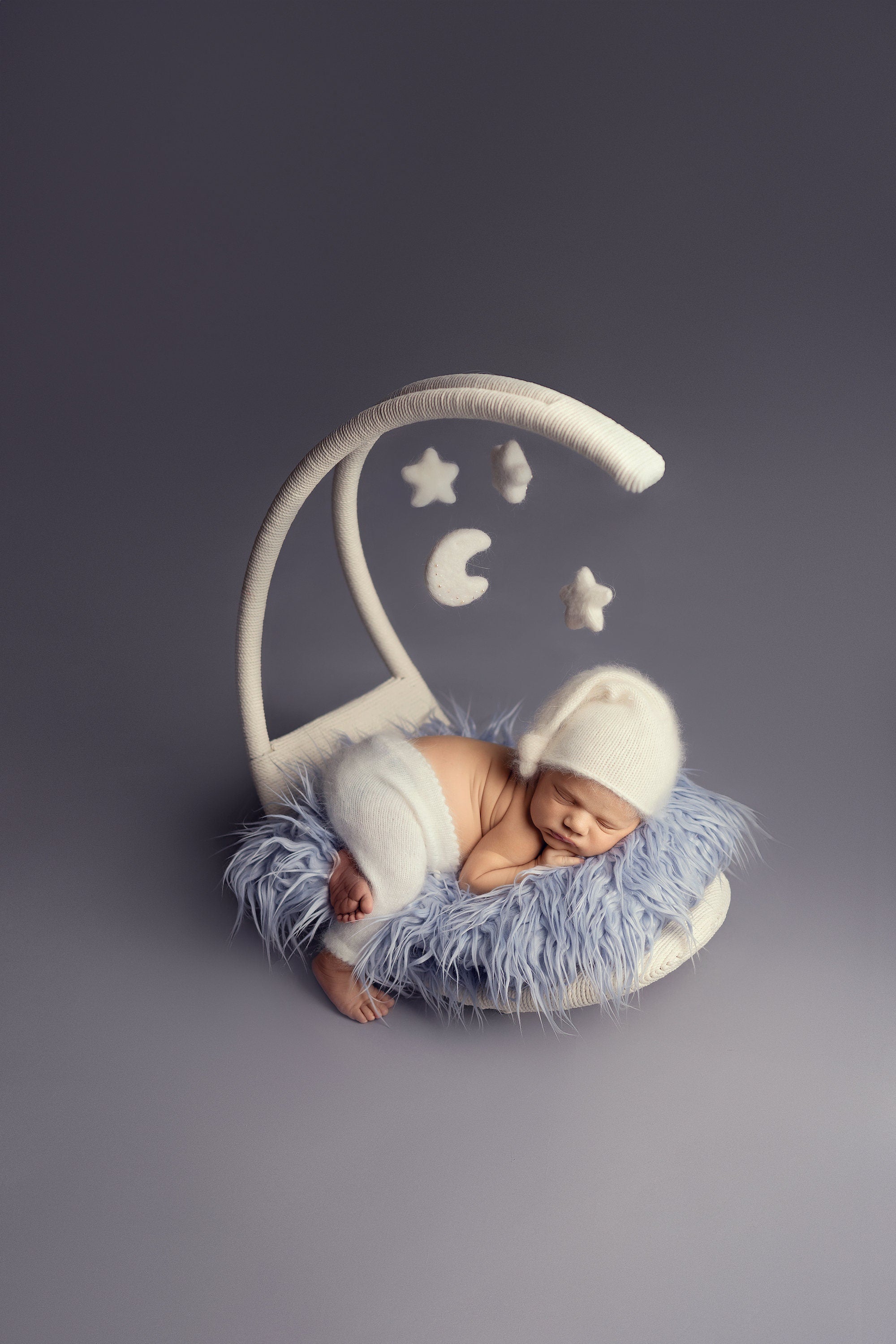 Newborn Moon Basket Photography Props, Newborn Moon Photo Props, Newborn Basket Prop, Newborn Macrame Photo Prop, Newborn Macrame Basket