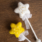 Felted Wool Baby Magic Wand, Newborn Fairy Wand, Newborn Felted Wool Props, Felt Star Magic Wand for Newborn Photography Props, Wizard Wand