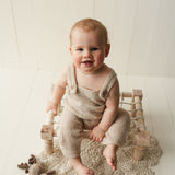 Soft Angora baby overall with matching sleep hat – newborn and sitter photography outfit