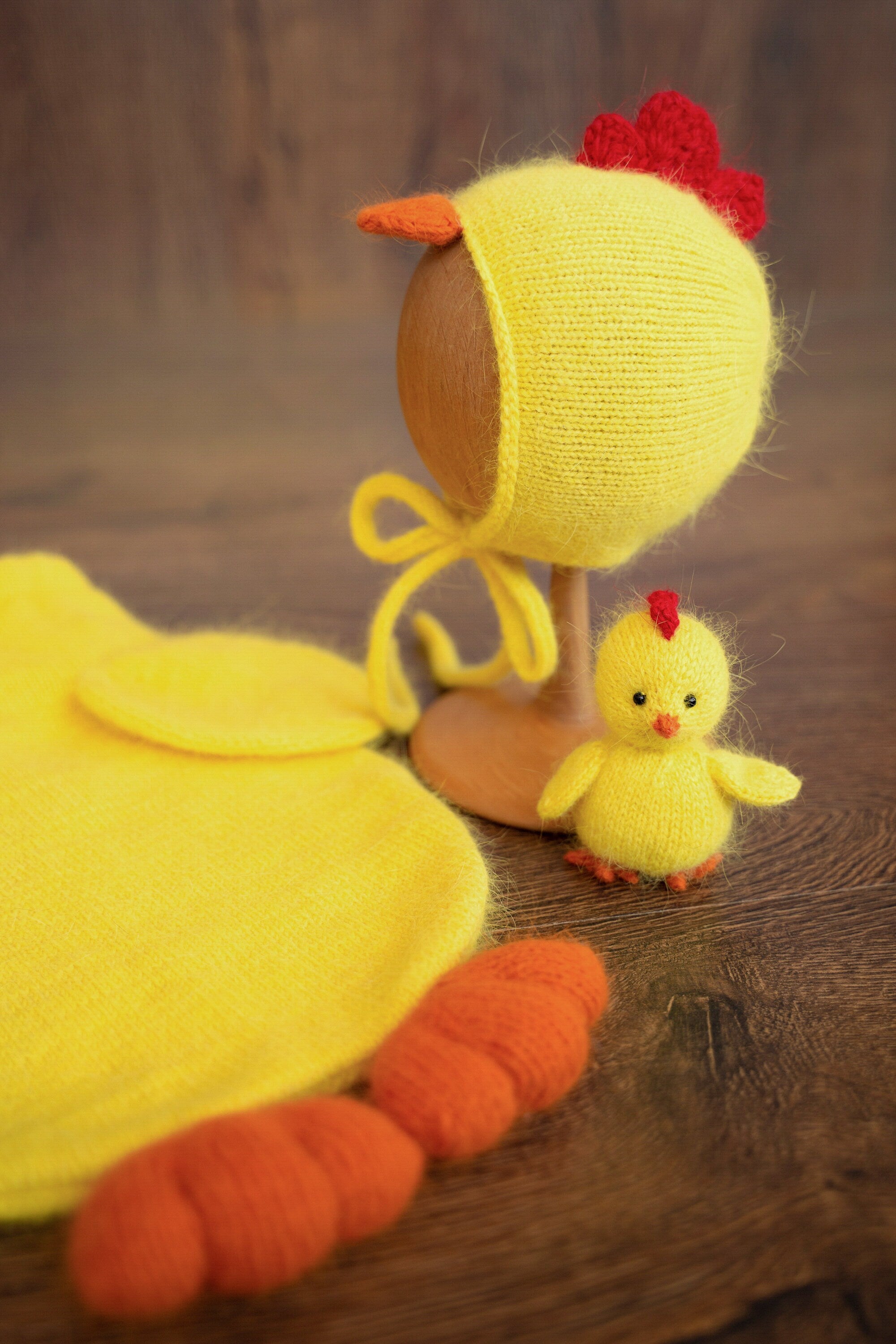 Newborn Chicken Cocoon Photo Props, Newborn Photography props, Chicken Newborn Potato Pouch with Bonnet, Newborn Coming Home Outfit Chicken