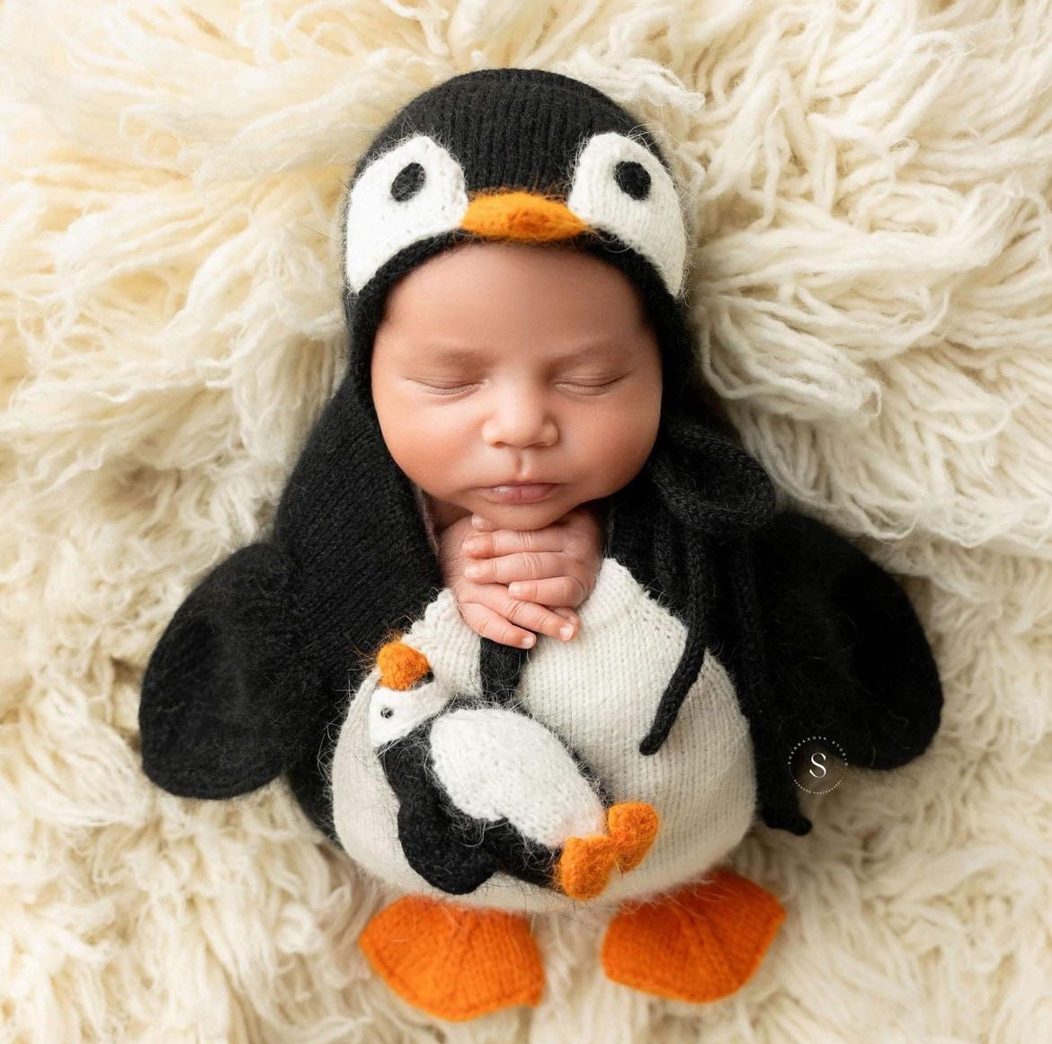 Baby Penguin Knitted Toys, Newborn Penguin Photo Props, Penguin Newborn Photography props, Newborn Penguin Toys, Newborn Coming Home Outfit
