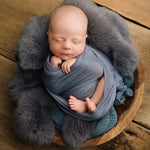 Fluffy rabbit fur baby rug – basket filler and floor layer for newborn photos