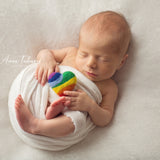 Newborn Rainbow Felted Heart Set, Newborn photography props, Newborn Rainbow photo props,Newborn felted prop,Baby Rainbow Felted Wool Hearts