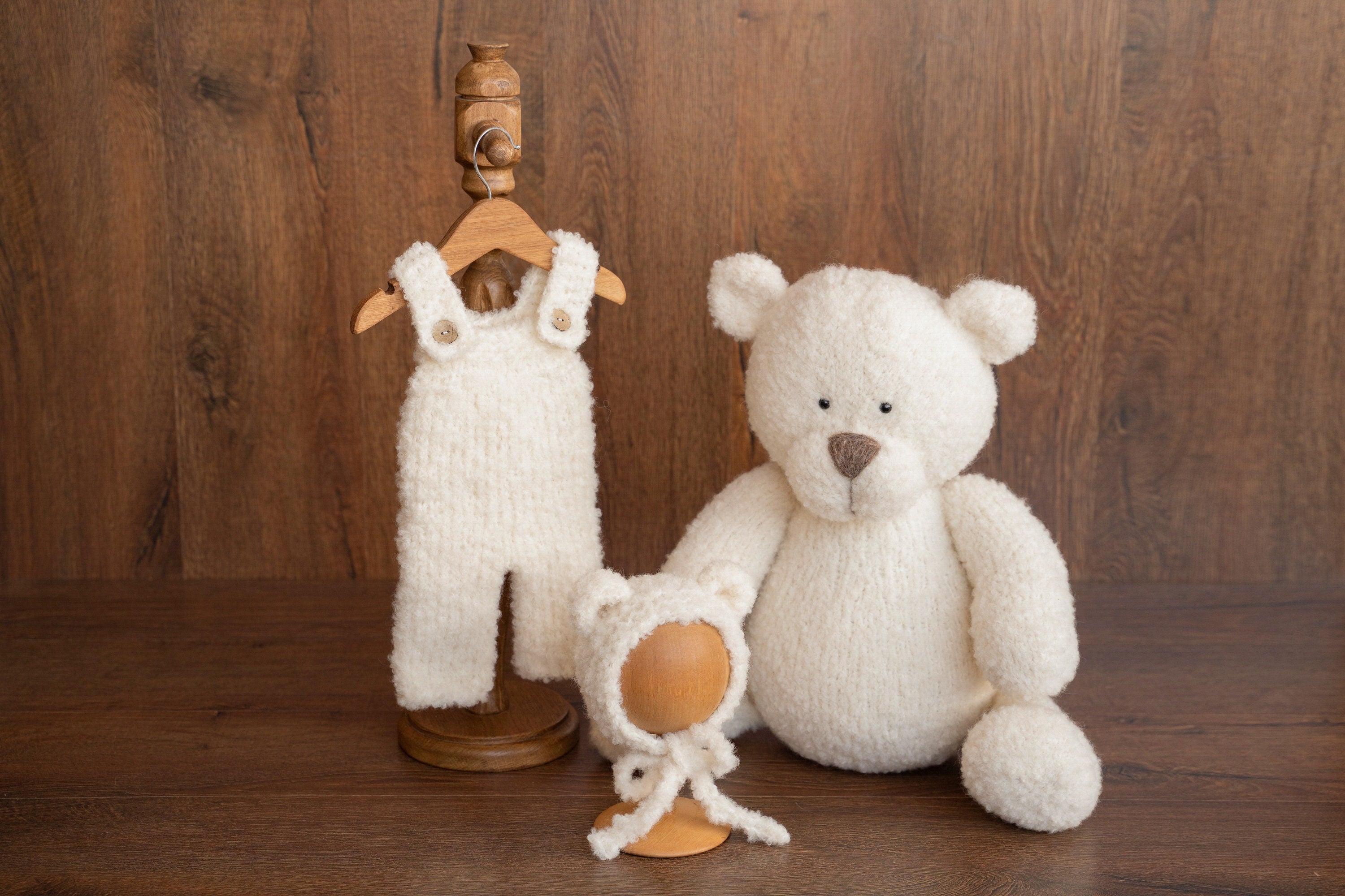 Handmade Boucle Teddy Bears for newborn photography props