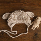 Newborn Sheep Outfit,Newborn Knitted outfit,Newborn Photography prop,Newborn Felt Sheep Toy,First Birthday Outfit,Newborn Coming Home Outfit