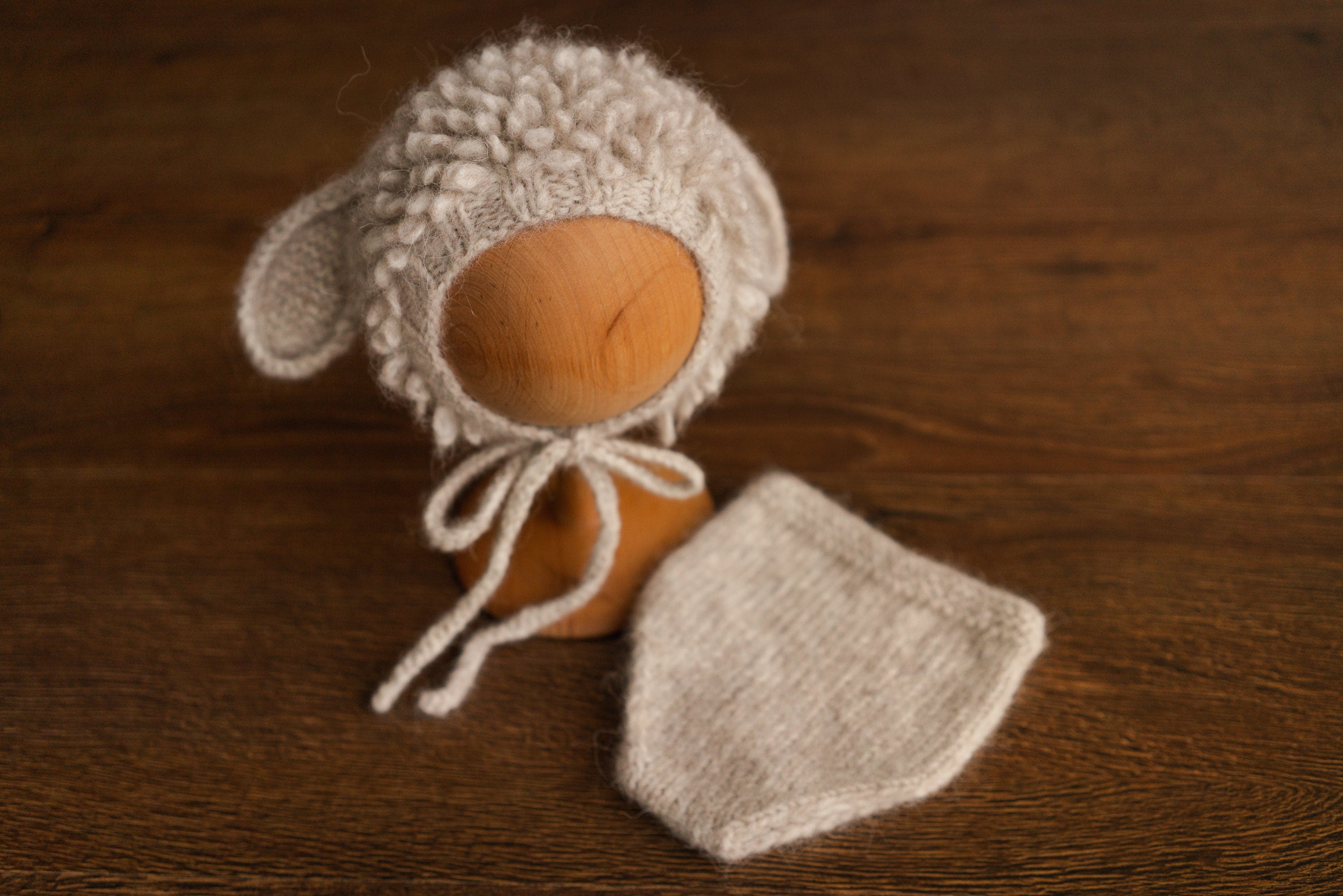 Newborn Sheep Outfit,Newborn Knitted outfit,Newborn Photography prop,Newborn Felt Sheep Toy,First Birthday Outfit,Newborn Coming Home Outfit