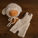 Newborn Sheep Outfit,Newborn Knitted outfit,Newborn Photography prop,Newborn Felt Sheep Toy,First Birthday Outfit,Newborn Coming Home Outfit