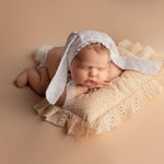 Newborn Photo Pillow with Ruffles in Boho Style, Newborn Large Pillow Photography, Newborn Posing Pillow Photo, Newborn Photography Prop