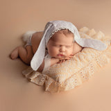 Newborn Photo Pillow with Ruffles in Boho Style, Newborn Large Pillow Photography, Newborn Posing Pillow Photo, Newborn Photography Prop