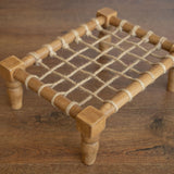 Handcrafted newborn wood rope chair – cozy photography prop