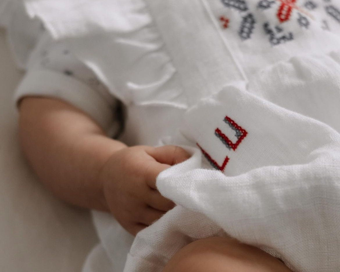 Newborn Ukrainian Vyshyvanka Dress, Newborn Linen Romper, Baby Embroidered Boho Romper, Newborn Coming Home outfit, Linen Baptism Romper