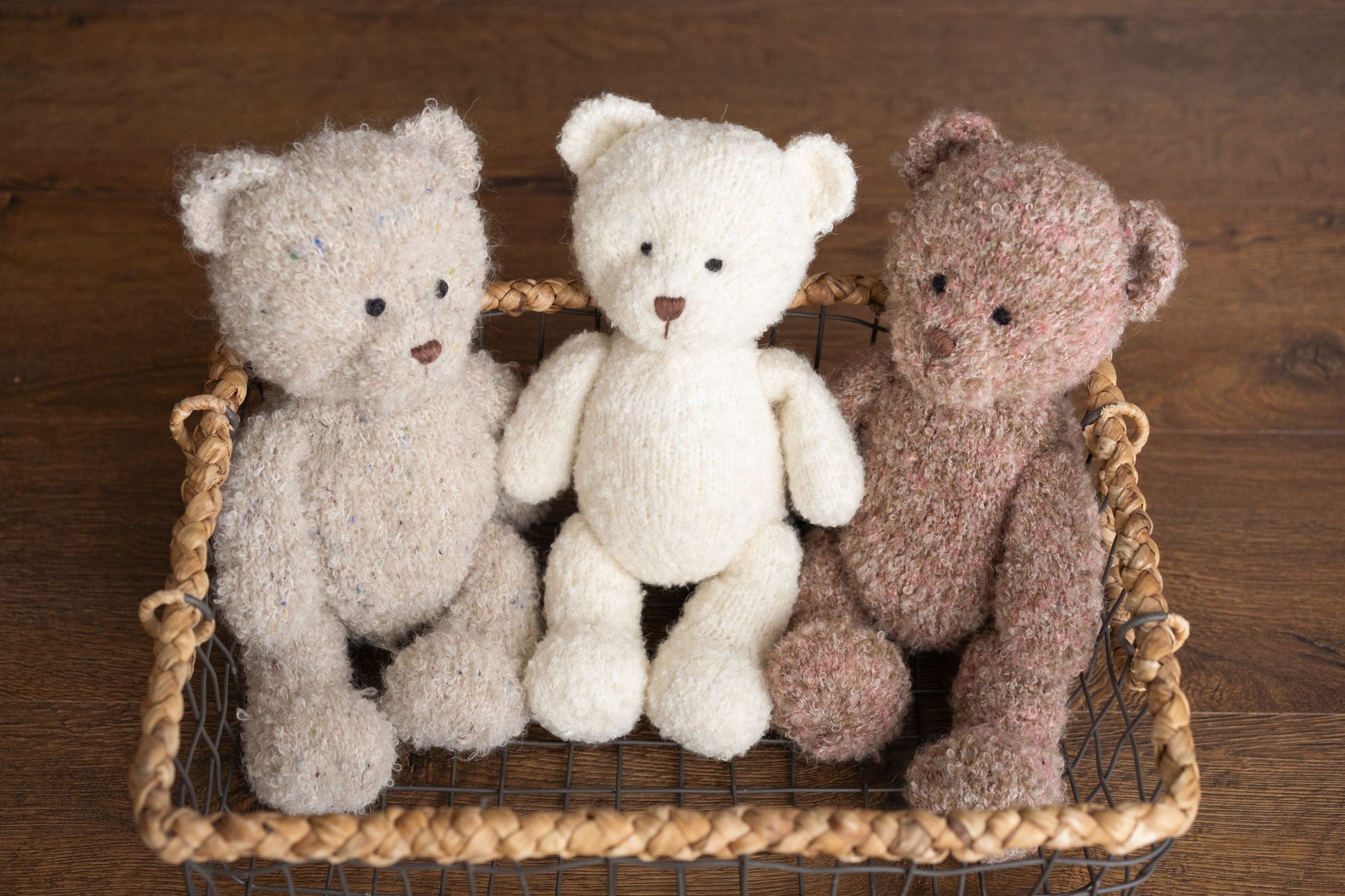 Boucle Knitted Teddy Bear Toy for Newborn Photography Prop, Newborn Knitted Teddy Bear Toy, Big Teddy Bear Toy for Baby, Newborn Bear Props