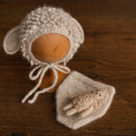 Newborn Sheep Outfit,Newborn Knitted outfit,Newborn Photography prop,Newborn Felt Sheep Toy,First Birthday Outfit,Newborn Coming Home Outfit