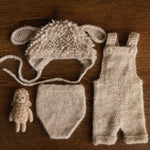 Newborn Sheep Outfit,Newborn Knitted outfit,Newborn Photography prop,Newborn Felt Sheep Toy,First Birthday Outfit,Newborn Coming Home Outfit