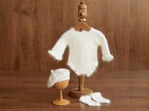 Angora Baby Girl Knit Romper with Wavy Edges – Newborn Photography Outfit & Coming Home Gift, Newborn Knitted Outfit, Newborn Photo Props