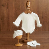 Angora Baby Girl Knit Romper with Wavy Edges – Newborn Photography Outfit & Coming Home Gift, Newborn Knitted Outfit, Newborn Photo Props