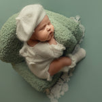 Angora Baby Girl Knit Romper with Wavy Edges – Newborn Photography Outfit & Coming Home Gift, Newborn Knitted Outfit, Newborn Photo Props