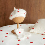 Valentine's Day Newborn Fabric Backdrop with Hearts for Newborn Photography Props, Newborn Posing Pillow, Newborn Posing Fabric Backdrop