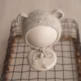 Newborn Knit Bear Hat for Newborn Photography Outfit, Newborn Teddy Bear Hat, Baby Bear Knitting Hat, Newborn Knit Outfit, Baby Shower Gift
