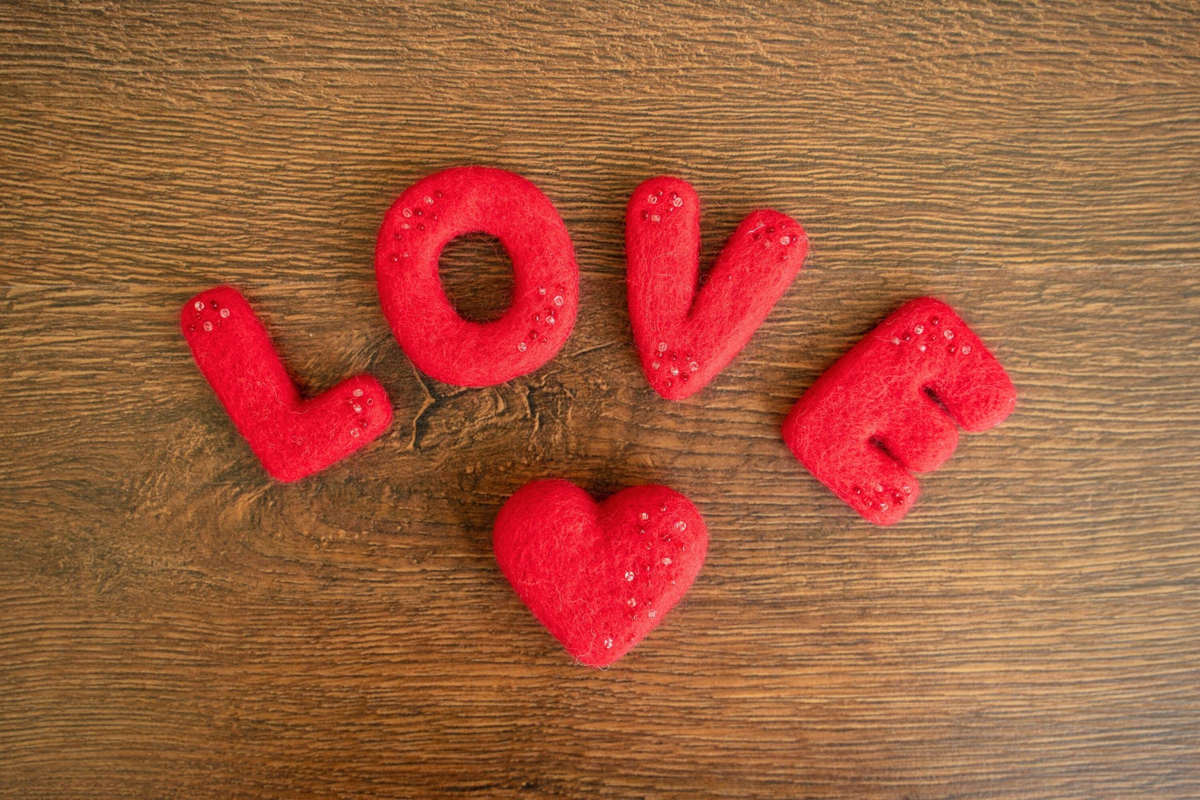 Felted Wool Alphabet Letters for Personalised Decoration, Love Word Felted Letters, Newborn Felted Wool Props, Newborn Photography Props