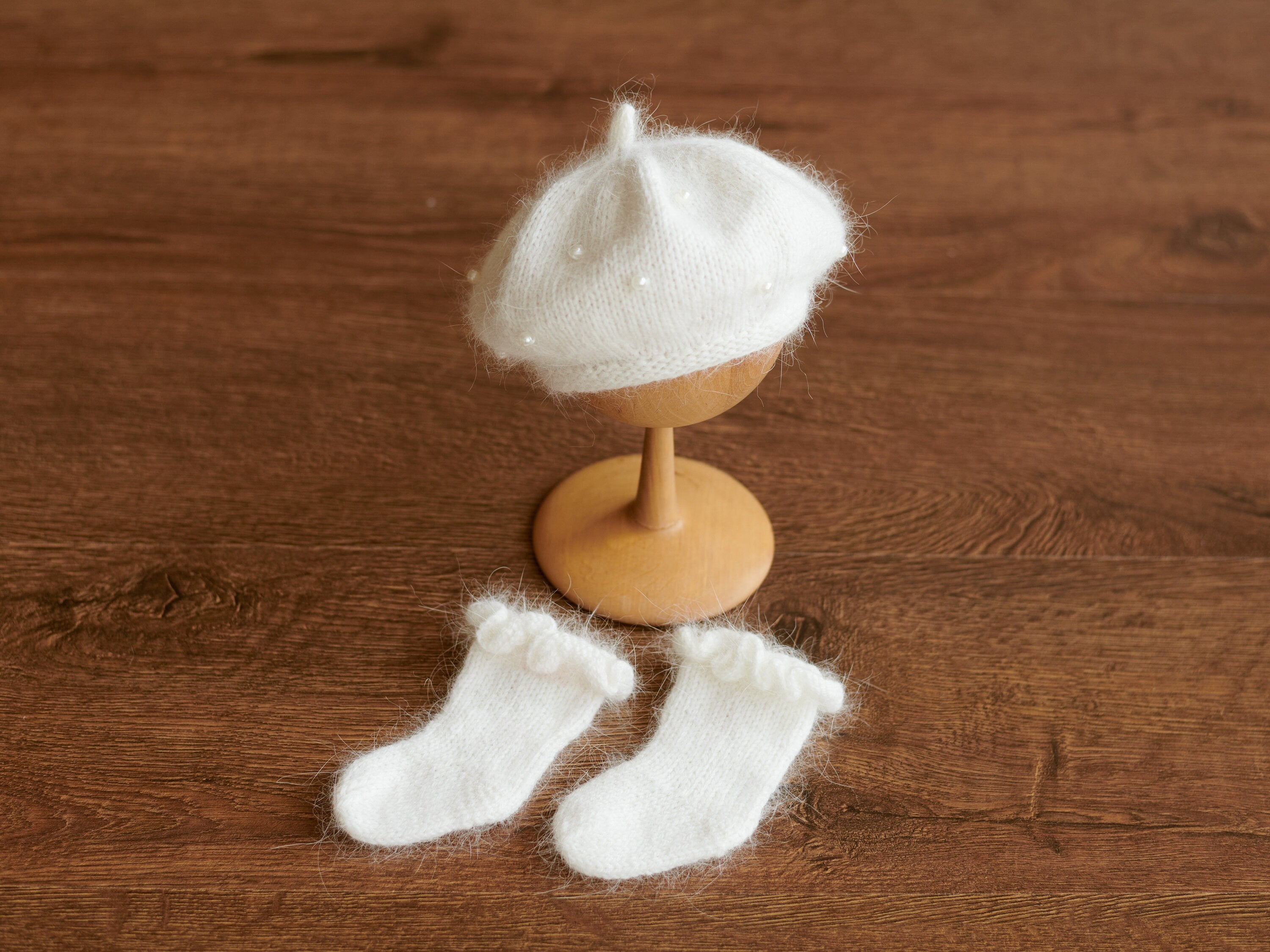 Angora Baby Girl Knit Romper with Wavy Edges – Newborn Photography Outfit & Coming Home Gift, Newborn Knitted Outfit, Newborn Photo Props