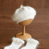 Angora Baby Girl Knit Romper with Wavy Edges – Newborn Photography Outfit & Coming Home Gift, Newborn Knitted Outfit, Newborn Photo Props