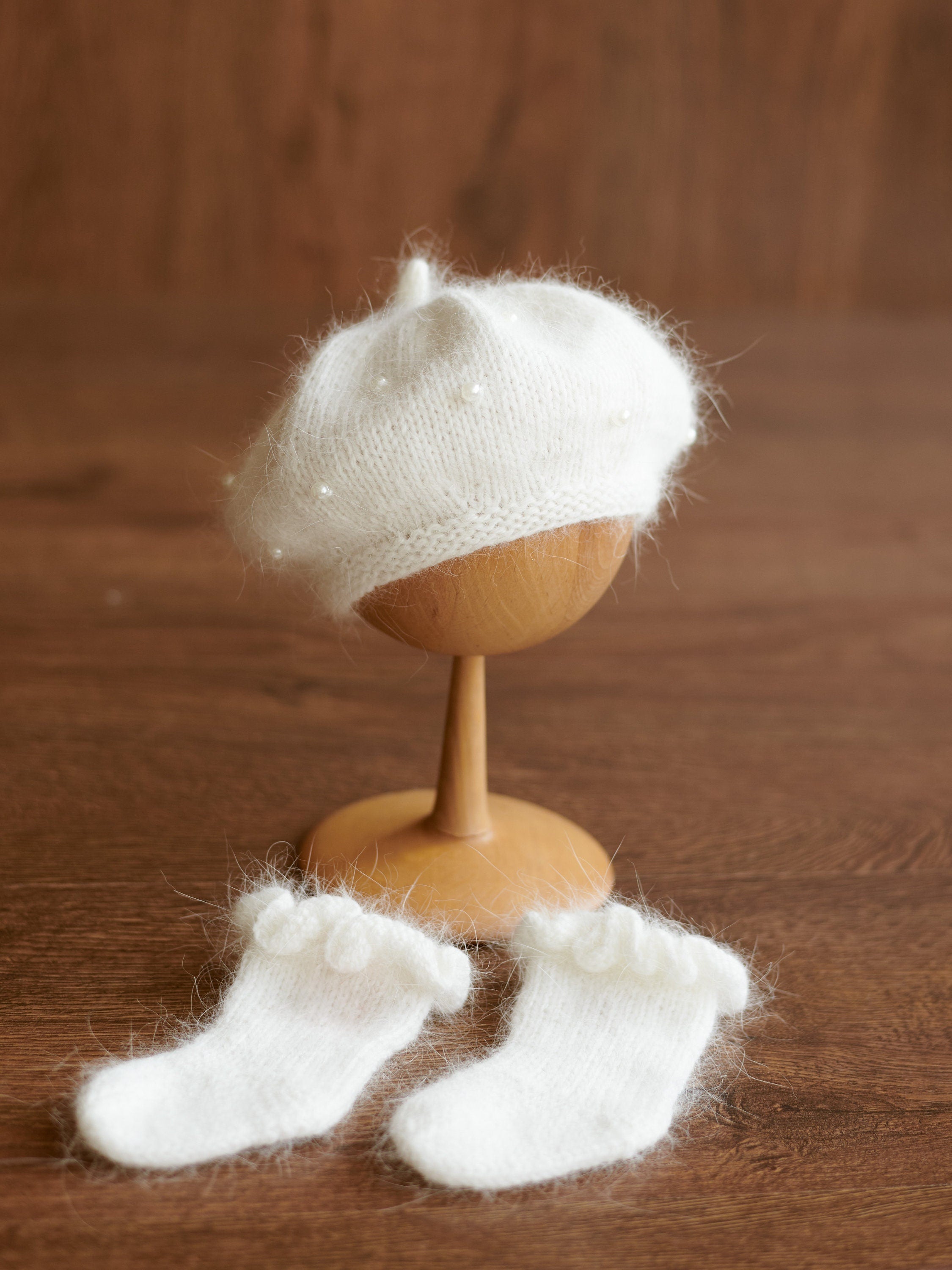 Angora Baby Girl Knit Romper with Wavy Edges – Newborn Photography Outfit & Coming Home Gift, Newborn Knitted Outfit, Newborn Photo Props