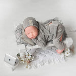 Handcrafted newborn wood rope chair – cozy photography prop