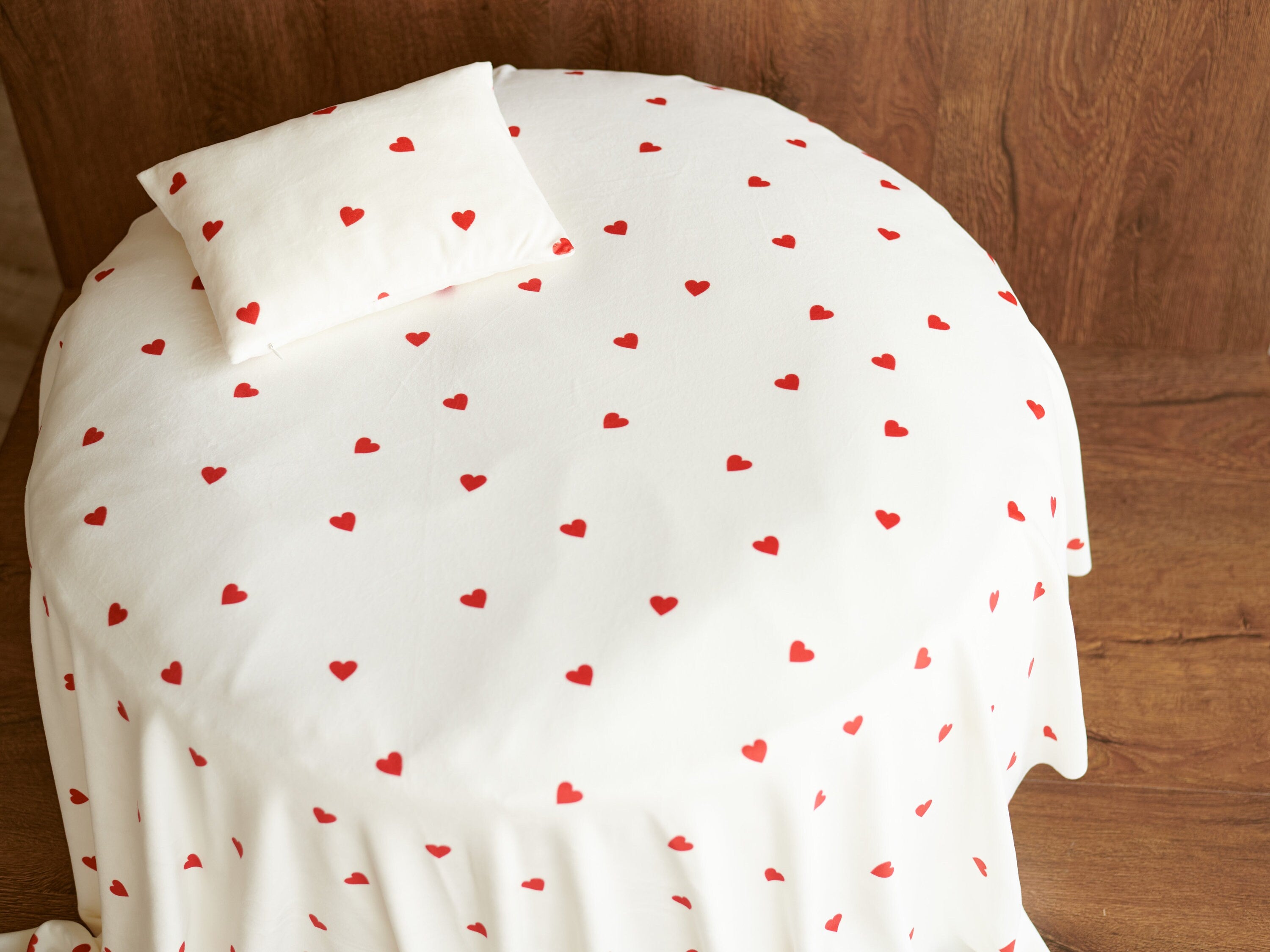 Valentine's Day Newborn Fabric Backdrop with Hearts for Newborn Photography Props, Newborn Posing Pillow, Newborn Posing Fabric Backdrop