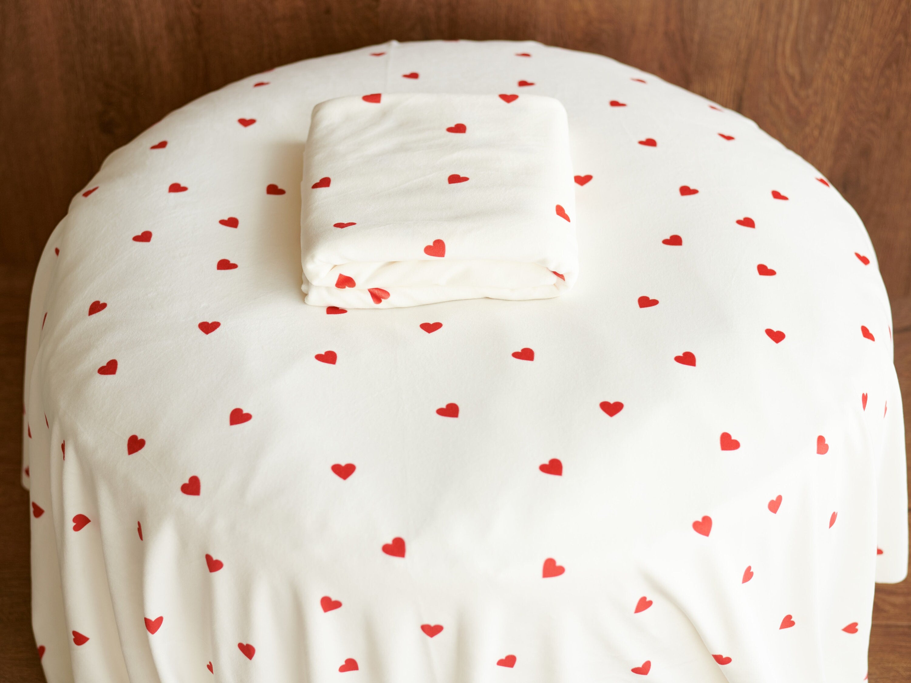 Valentine's Day Newborn Fabric Backdrop with Hearts for Newborn Photography Props, Newborn Posing Pillow, Newborn Posing Fabric Backdrop